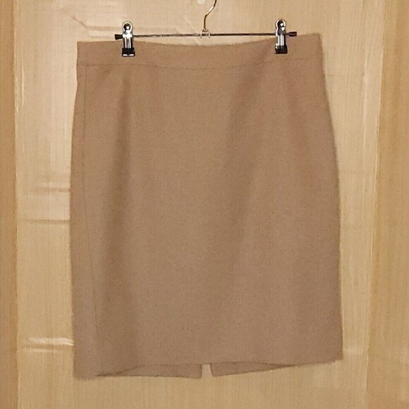 J. Crew The Pencil Skirt Tan Wool Blend Career Skirt 8 - Picture 1 of 8
